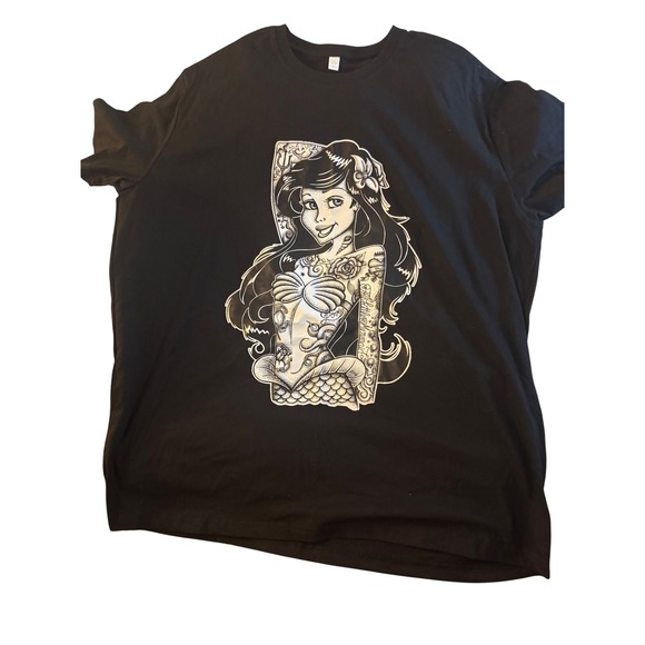 Tattooed‎ Ariel Little Mermaid Graphic Tee Shirt Unisex Size Small XL - Picture 1 of 4
